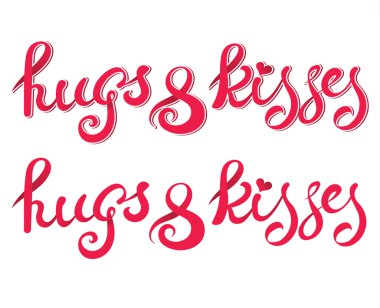 Yazarlar hugs - öpücük yazı vektör