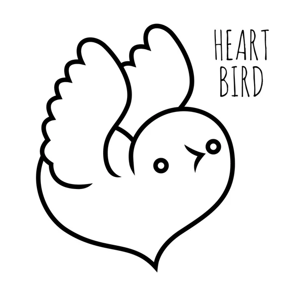 Lovebird - птица в форме сердца — стоковый вектор