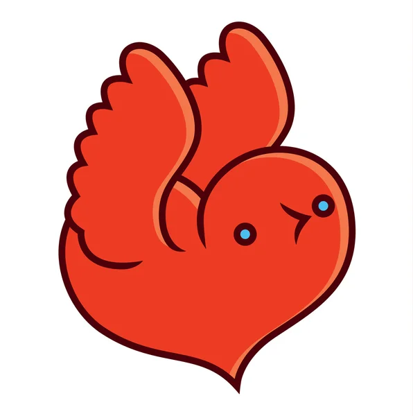 Lovebird - heart shaped bird — Stock Vector