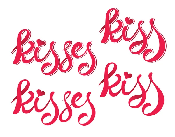 Auteurs kiss - kussen vector belettering — Stockvector