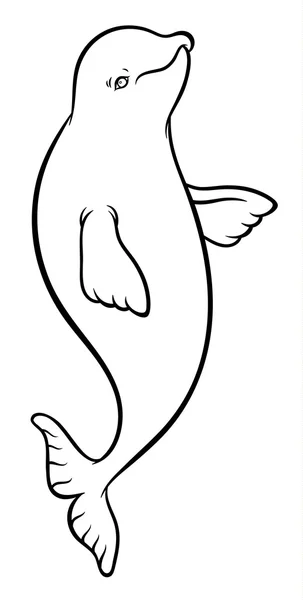 Glada leende Beluga Whale — Stock vektor