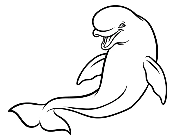 快乐微笑白鲸 — 图库矢量图片