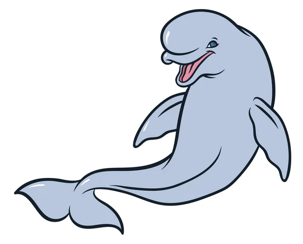 Gelukkig lachend Beluga Whale — Stockvector