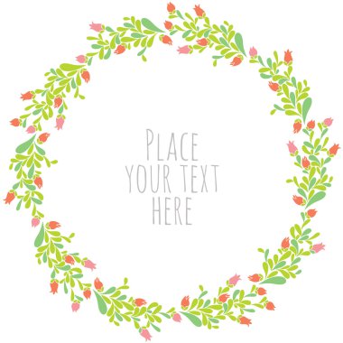 Çiçekli ve yapraklı çelenk