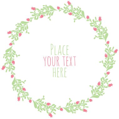 Çiçekli ve yapraklı çelenk