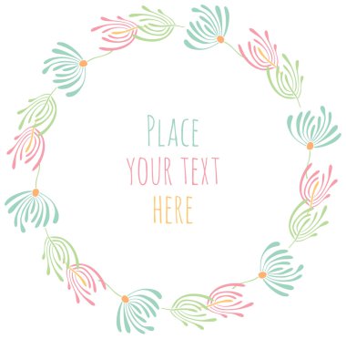 Çiçekli ve yapraklı çelenk