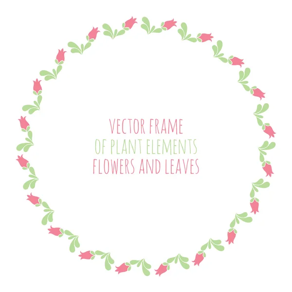 Couronne de fleurs et de feuilles — Image vectorielle