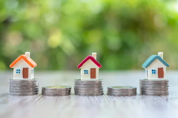 House Coin Natural Achtergrond Onroerend Goed Concept Hypotheek Investeringen Geld — Stockfoto