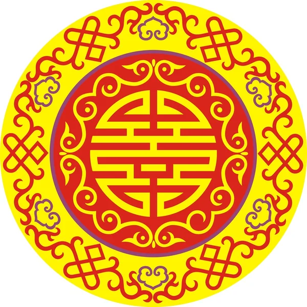 Векторный, восточный китайский орнамент, азиатский традиционный узор, цветочный винтажный элемент, срезанный силуэт, орнамент центральной Азии, аппликационная работа, монгольский орнамент — стоковый вектор