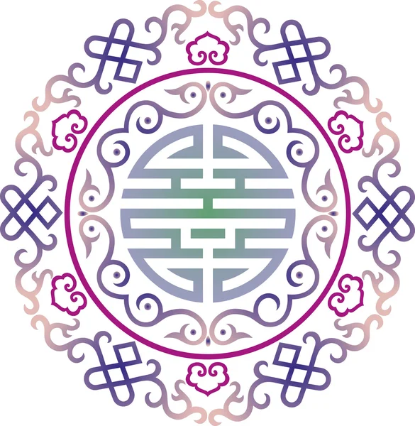 vektör oryantal Çince süsleme, Asya geleneksel desen, çiçek vintage öğesi, siluet, vektör süsleme Orta Asya, aplike iş, t-shirt, Moğol süsleme için kesmek