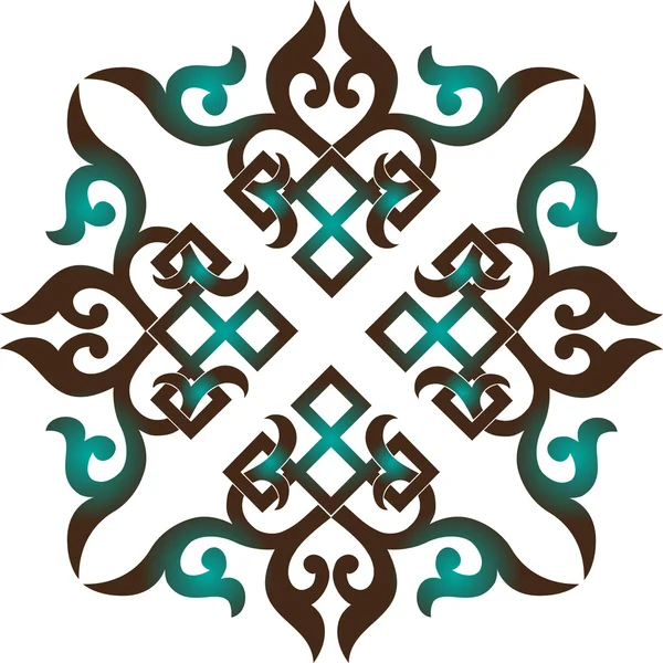 Vektör oryantal Çin süsü, Asya geleneksel deseni, çiçekli vintage element, siluet, süs merkezi asya, başvuru işi, Moğol süsü