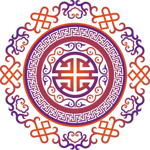 Vektör oryantal Çin süsü, Asya geleneksel deseni, çiçekli vintage element, siluet, süs merkezi asya, başvuru işi, Moğol süsü