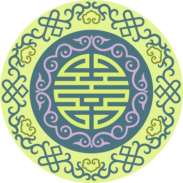 Vektör oryantal Çin süsü, Asya geleneksel deseni, çiçekli vintage element, siluet, süs merkezi asya, başvuru işi, Moğol süsü