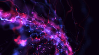 Bulanık dalgalı çizgiler ve ışık izleri. Renkli soyut kavram