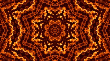 Konsantre elementlerle sıcak mitolojik masalsı kaleydoskop arka planı