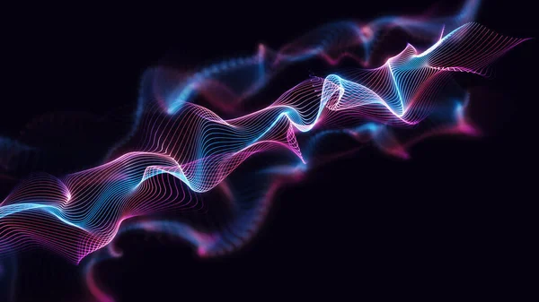 Abstract Dynamic Wavy Lines Background Glowing Multi Colour Lines — Stock Photo, Image