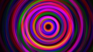 Renkli dairelerle kesişen soyut enerjik arkaplan kavramı