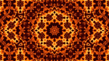 Özmerkezli sarı elementlerle efsanevi kaleydoskop arkaplanı
