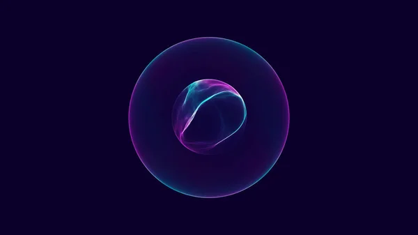 Abstract digital sphere with plasma shape inside. Futuristic 3d concept