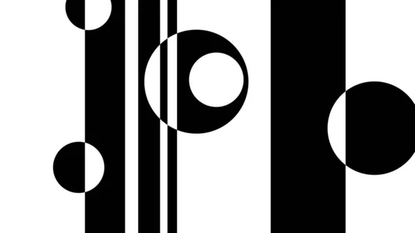 Мінімалістичний Чорно Білий Геометричний Фон Взаємодіючими Колами Смугами — стокове фото