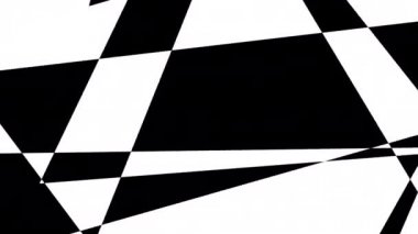 Soyut geometrik çokgen siyah beyaz arkaplan döngülü animasyon