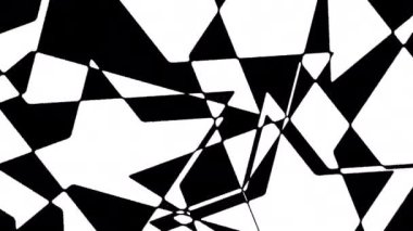 Değişen yıldız şekilleriyle soyut siyah ve beyaz döngü arkaplan canlandırması