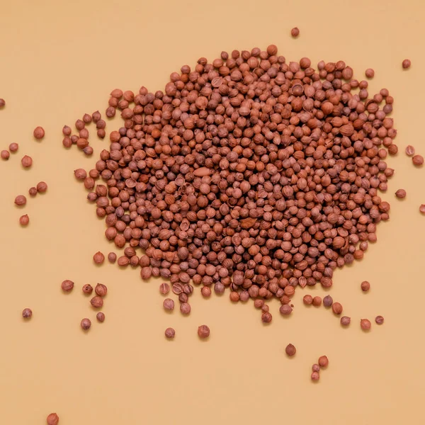 Сушеные Семена Кориандра Желтом Фоне Вид Сверху — стоковое фото