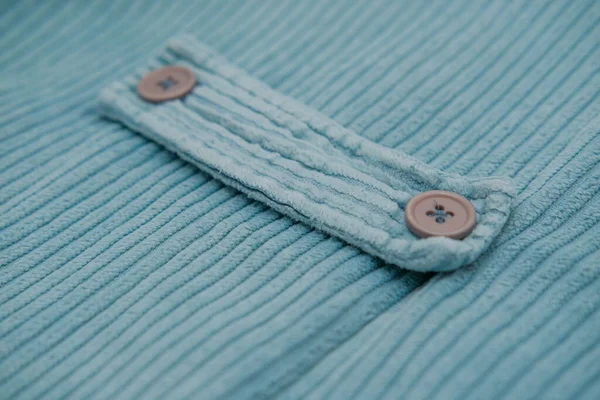 Buttons Blue Velvet Jacket Closeup Shallow Focus — Stock Photo, Image