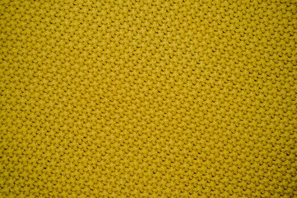 Geel Gebreide Patroon Textuur Achtergrond — Stockfoto
