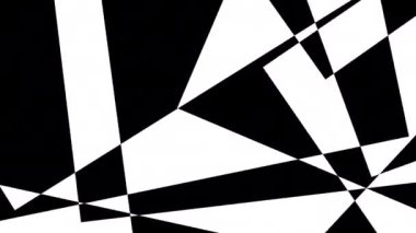 Değişen çokgen şekillerle soyut siyah ve beyaz döngü arkaplan canlandırması