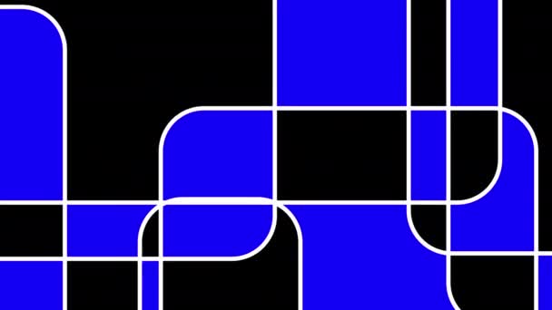 Abstraktní Smyčkové Geometrické Pozadí Modrými Zaoblenými Obdélníky — Stock video