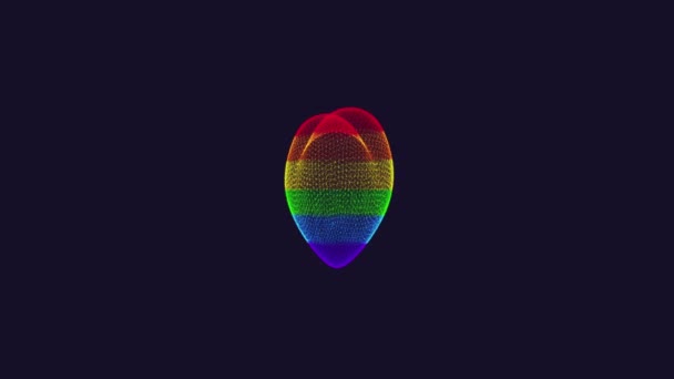 Lgbt彩虹彩色心脏3D旋转动画与无缝循环 — 图库视频影像