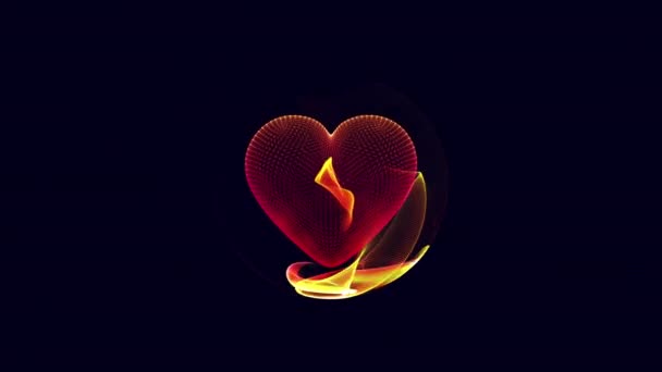심장타는 심장은 어두운 배경에서 윤활유 — 비디오