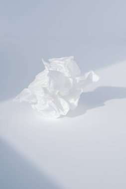 Kullanılmış beyaz peçete, yakın plan, boşluğu kopyala