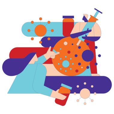 Savaş ve COVID-19 Coronavirüs salgını kavramını koru.