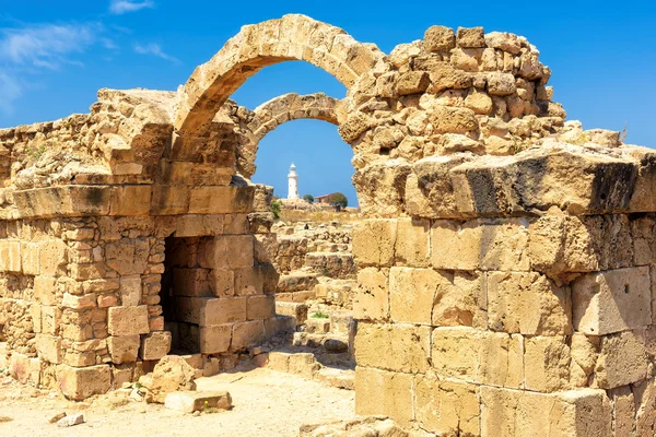 Świątynia łuki. Park archeologiczny w Pafos. Paphos, Cypr. — Zdjęcie stockowe