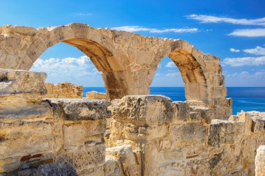 Old greek arches ruin city of Kourion near Limassol, Cyprus clipart