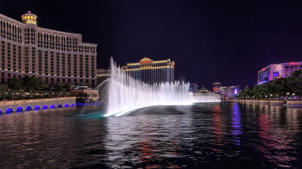 Fountain show at Bellagio hotel and casino in Las Vegas, USA — Stock Photo, Image