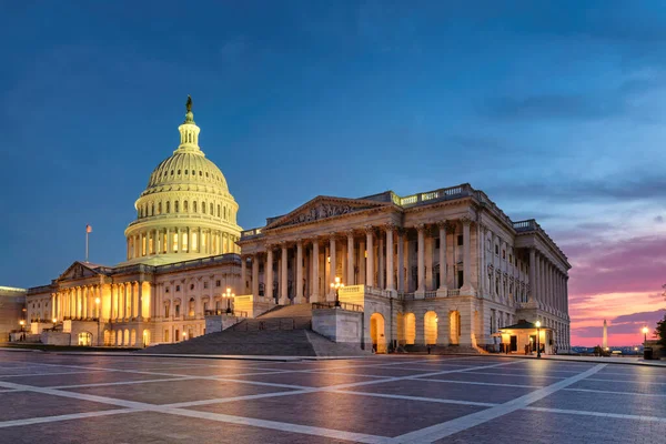 Egyesült Államok Capitol Épülete Naplementekor Washington Usa — Stock Fotó
