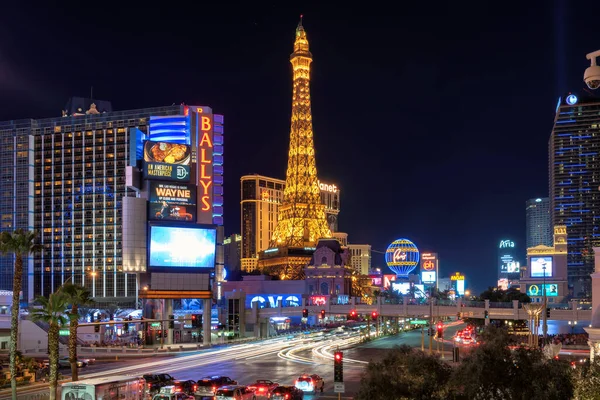 Las Vegas Skyline Strip Nevadzie Jak Widać Nocy Las Vegas — Zdjęcie stockowe