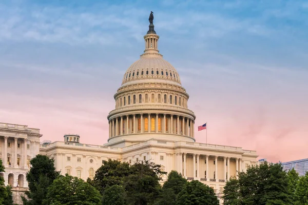 Edificio Del Capitolio Los Estados Unidos Atardecer Washington —  Fotos de Stock