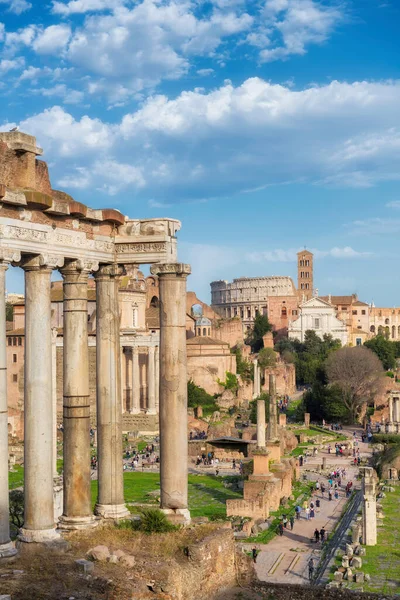 Antiguo Foro Romano Atardecer Roma Italia — Foto de Stock