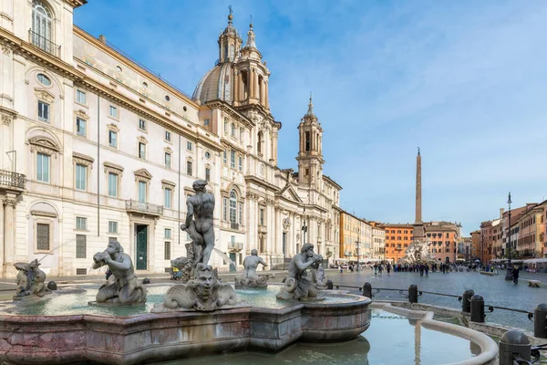 Piazza Navona Rómában Olaszország Reggel Róma Olaszország — Stock Fotó