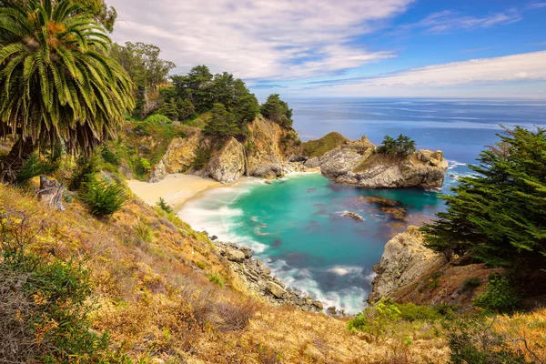 Beach and Falls, Pacific coast, California — Stock Photo, Image