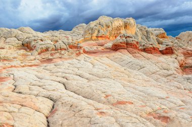 Benzersiz kaya oluşumları beyaz cep, Arizona, ABD.
