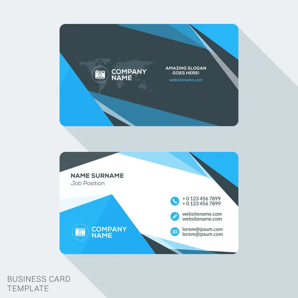 Creative and Clean Business Card Template. Flat Design Vector Illustration. Stationery Design — Stock Vector