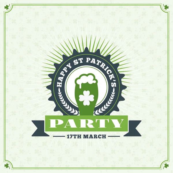 St Patricks Day Vintage wakacje odznaka projekt. Wektor pozdrowienia karty projekt. Saint Patricks Day tła. Happy Saint Patricks Day — Wektor stockowy