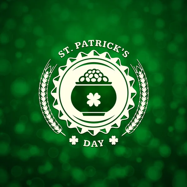 St Patricks Day Holiday odznaka projekt. Wektor pozdrowienia projekt karta. Saint Patricks Day tło. Szczęśliwy dzień Saint Patricks — Wektor stockowy