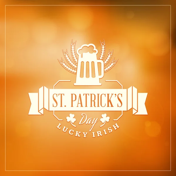 Insigne de fête de la Saint-Patricks Design. Conception de cartes de vœux vectorielles. Saint Patricks Day Background. Joyeuse Saint Patricks Day — Image vectorielle