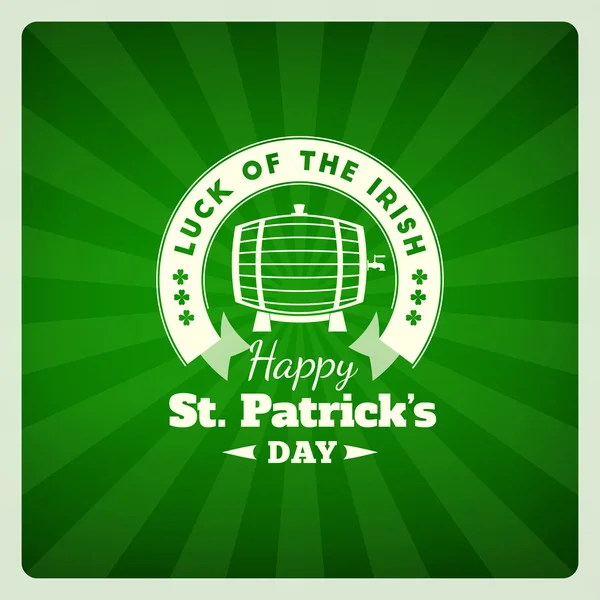 St. Patricks Day Holiday Badge Design (en inglés). Diseño de tarjetas de felicitación vectorial. Antecedentes del Día de San Patricio. Feliz día de San Patricio — Archivo Imágenes Vectoriales